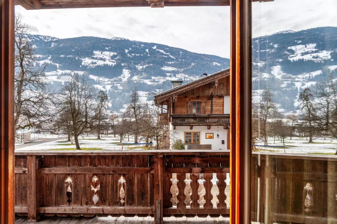 Ferienwohnung Platzhirsch Panorama View Balkon, Gartensauna, Garten, Grillplatz Stumm Exteriér fotografie
